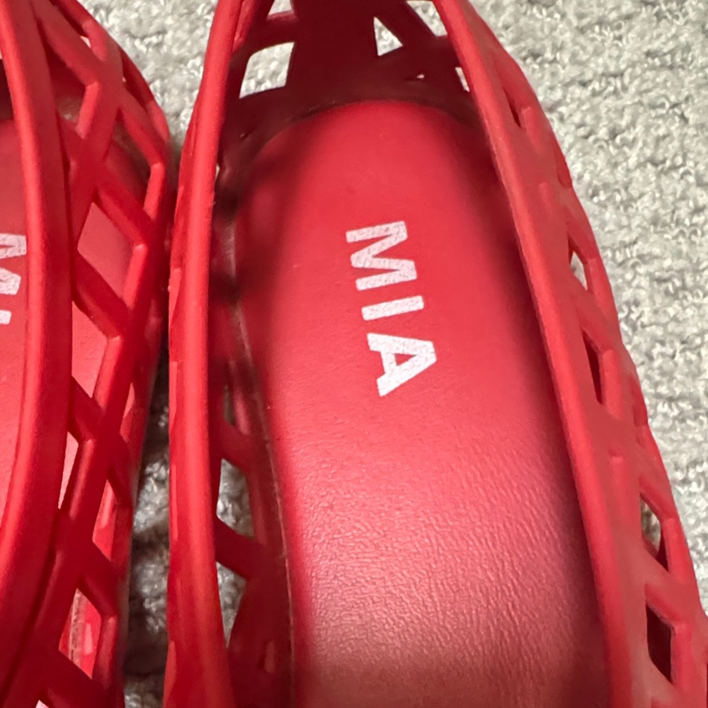 MIA Red Women's Jellie Flats - Jelly Shoes - Picture 2 of 5